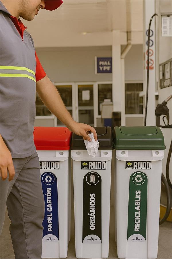 Estación de reciclado RSU BOX en una estación de servicio