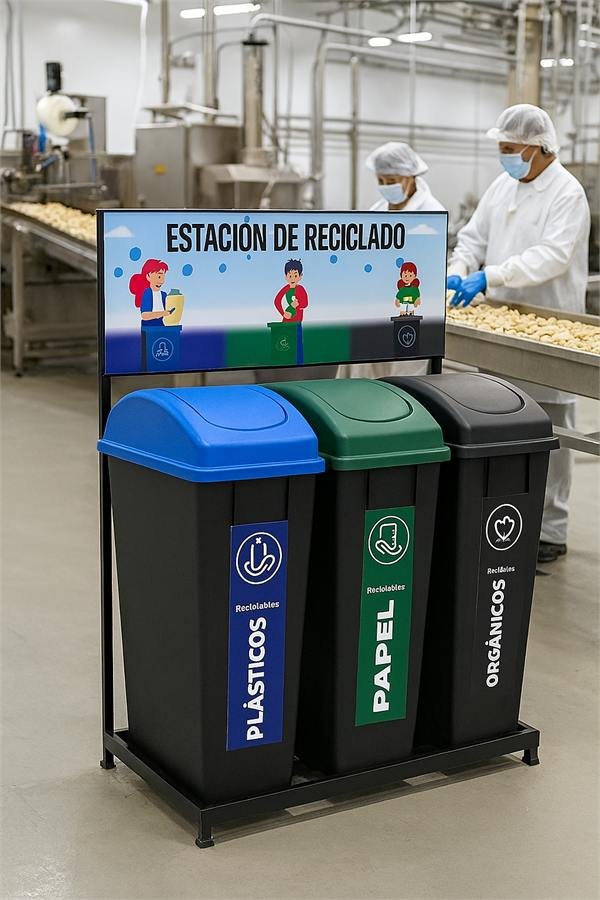 Estación de reciclado RSU BOX en planta de alimentos