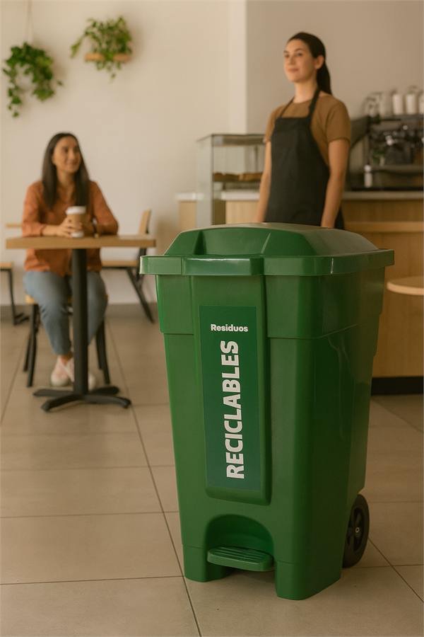 Cesto con pedal RSU BOX en cafetería