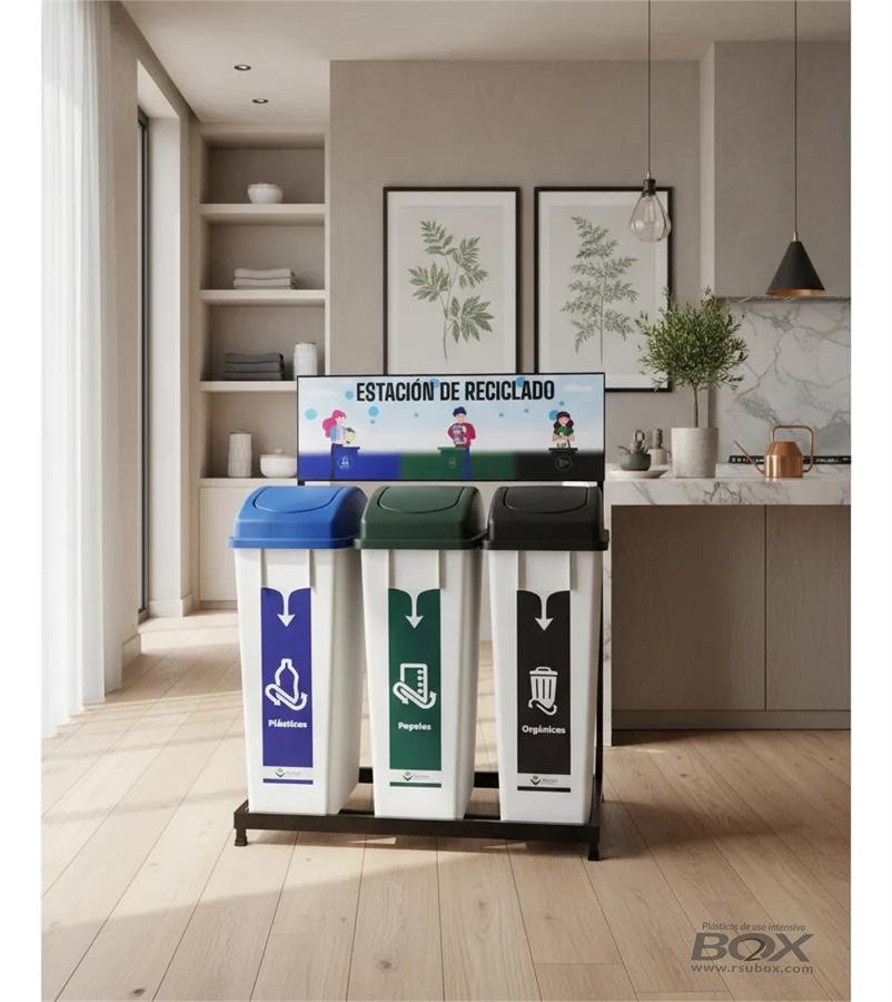 Cestos con identificación de reciclaje RSU BOX